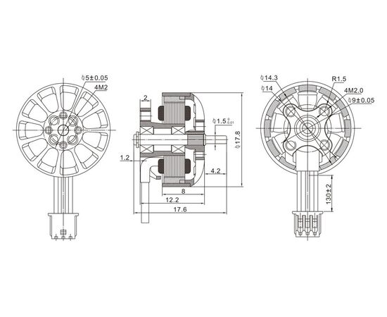 Мотор Happymodel EX1404 3500KV, изображение 5