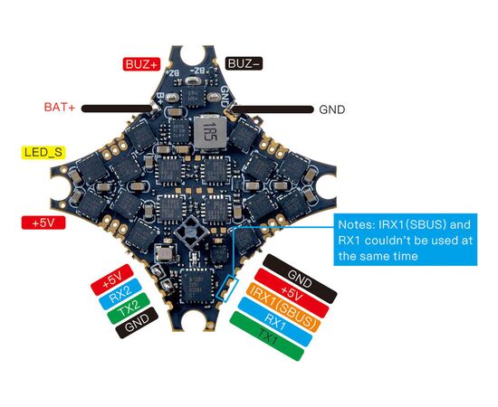 Полётный контроллер Happymodel SuperX HD ELRS 1-2S 12A AIO, изображение 6
