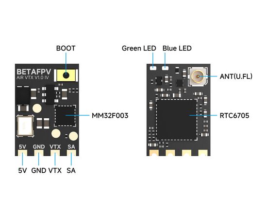 Видеопередатчик BETAFPV Air VTX 5,8 ГГц 25 мВт, изображение 6