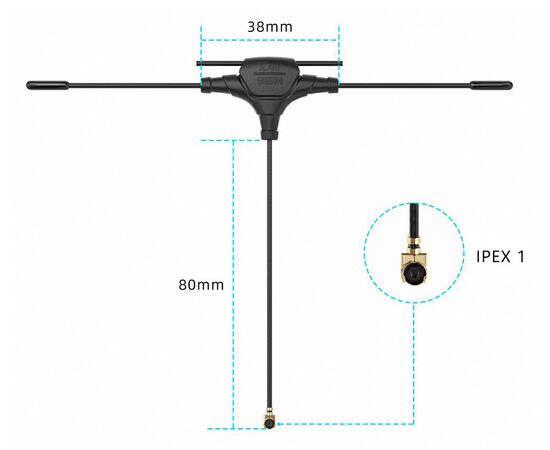 Т-образная антенна GEPRC Dual-Band (915 МГц / 2,4 ГГц) (2 шт.), изображение 4